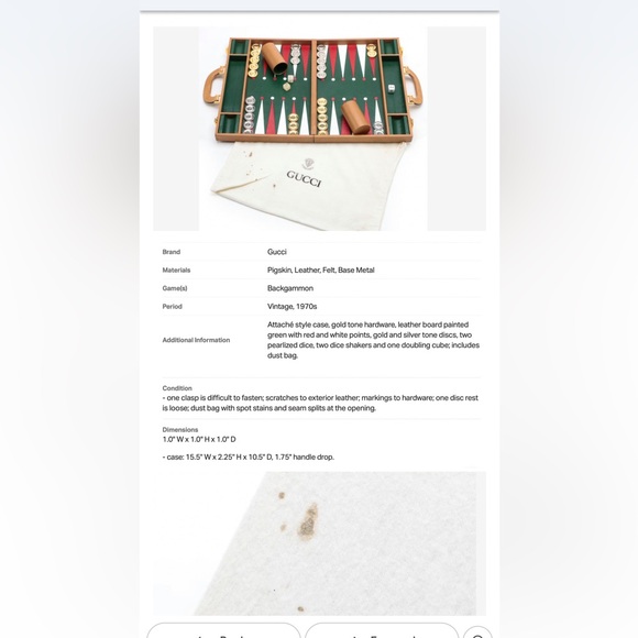 Vintage 1970s Gucci Backgammon Set in Leather Case - Picture 7 of 16